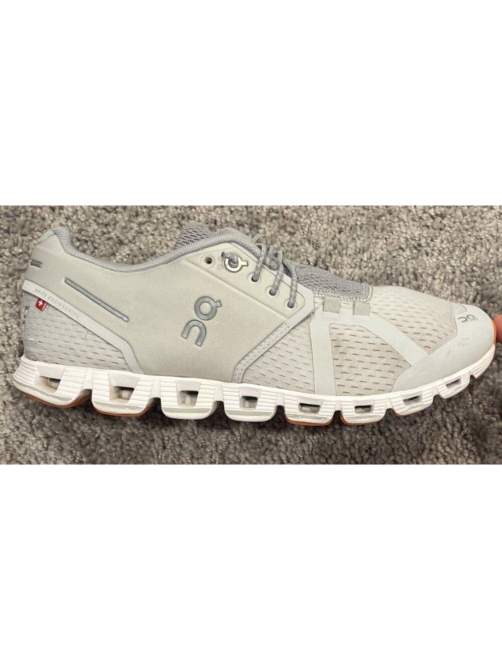 On Cloud Shoes Womens Size 9.5 Gray White CloudTec Lightweight Running Sneakers
